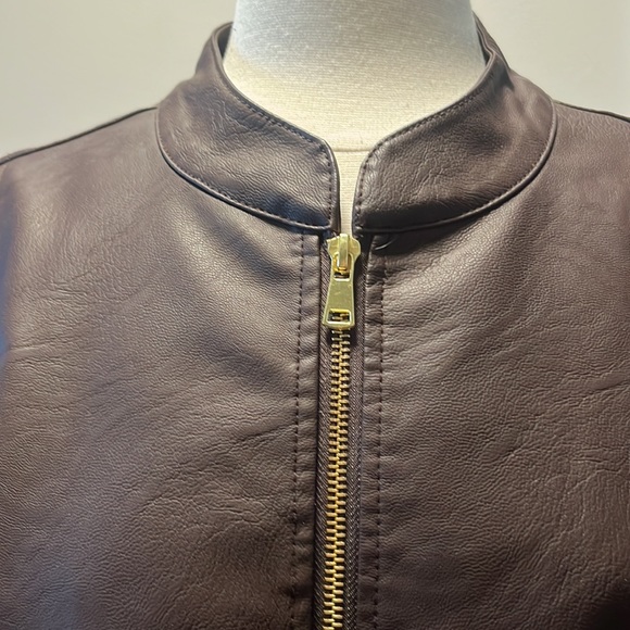 Racheal Baccini brown pleather jacket 2X - Picture 4 of 7